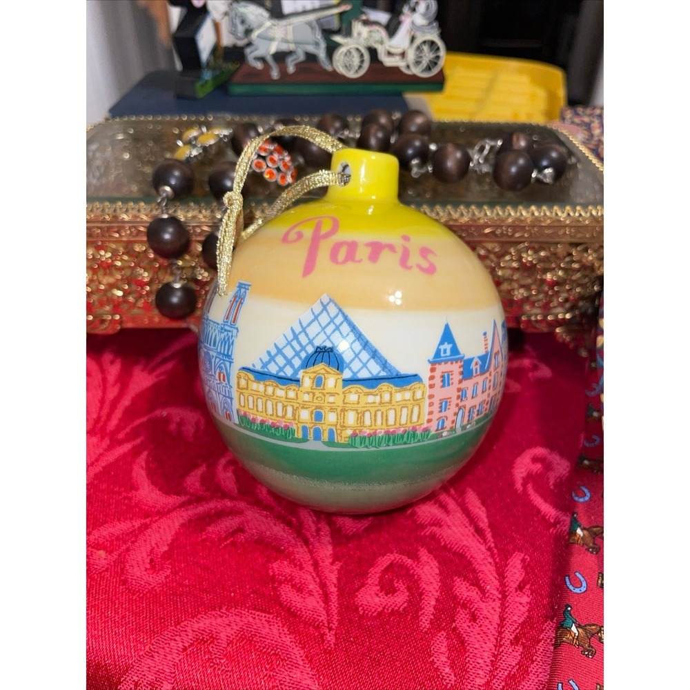 Anthropologie Danielle Kroll Souvenir Christmas Ornament City Paris, 7 oz 11" di